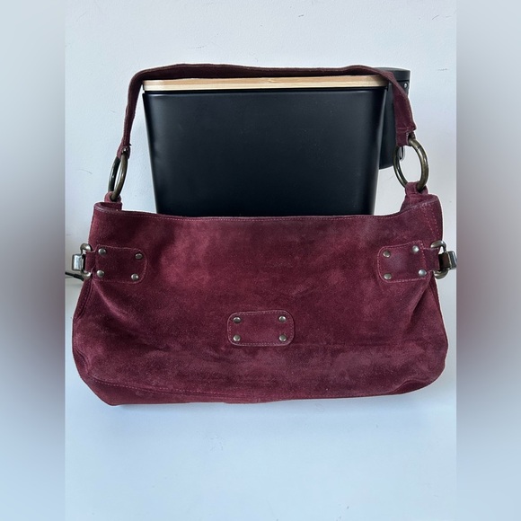 VINTAGE KOOBA SUEDE BAG, ORIGINAL HARDWARE, GORGEOUS,RICH COLOR. MINT CONDITION - Picture 3 of 15